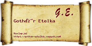 Gothár Etelka névjegykártya